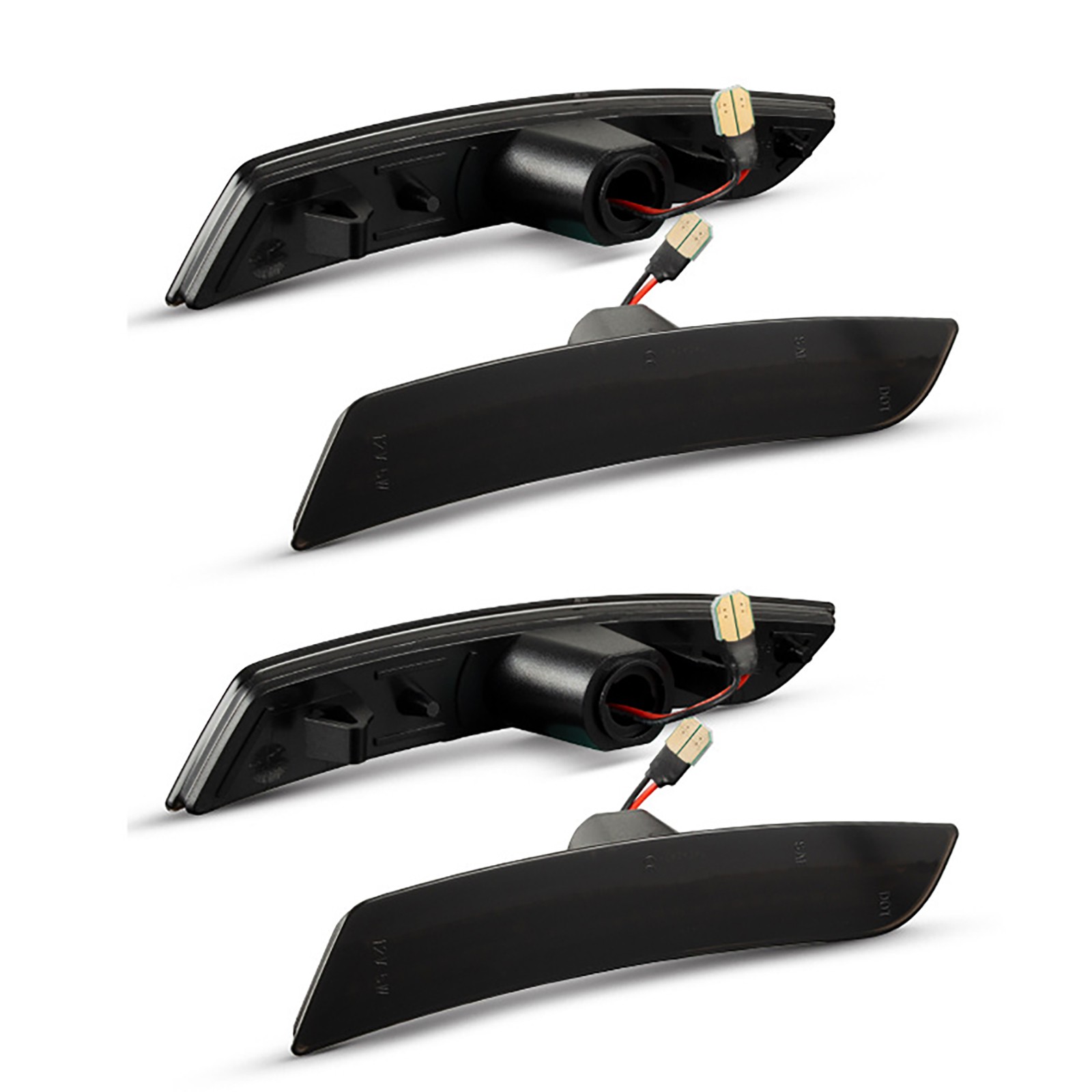4PC Smoked Front Amber Rear Red LED Side Marker Light For 2016-2023 Chevy Camaro