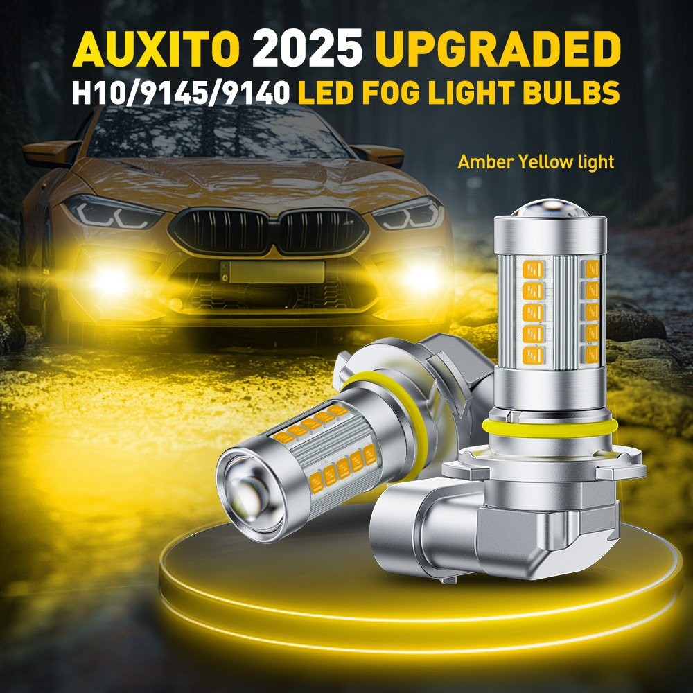 AUXITO 9145 9140 H10 LED Fog Light Bulbs 11W 2000LM 3000K Amber Conversion Kit V