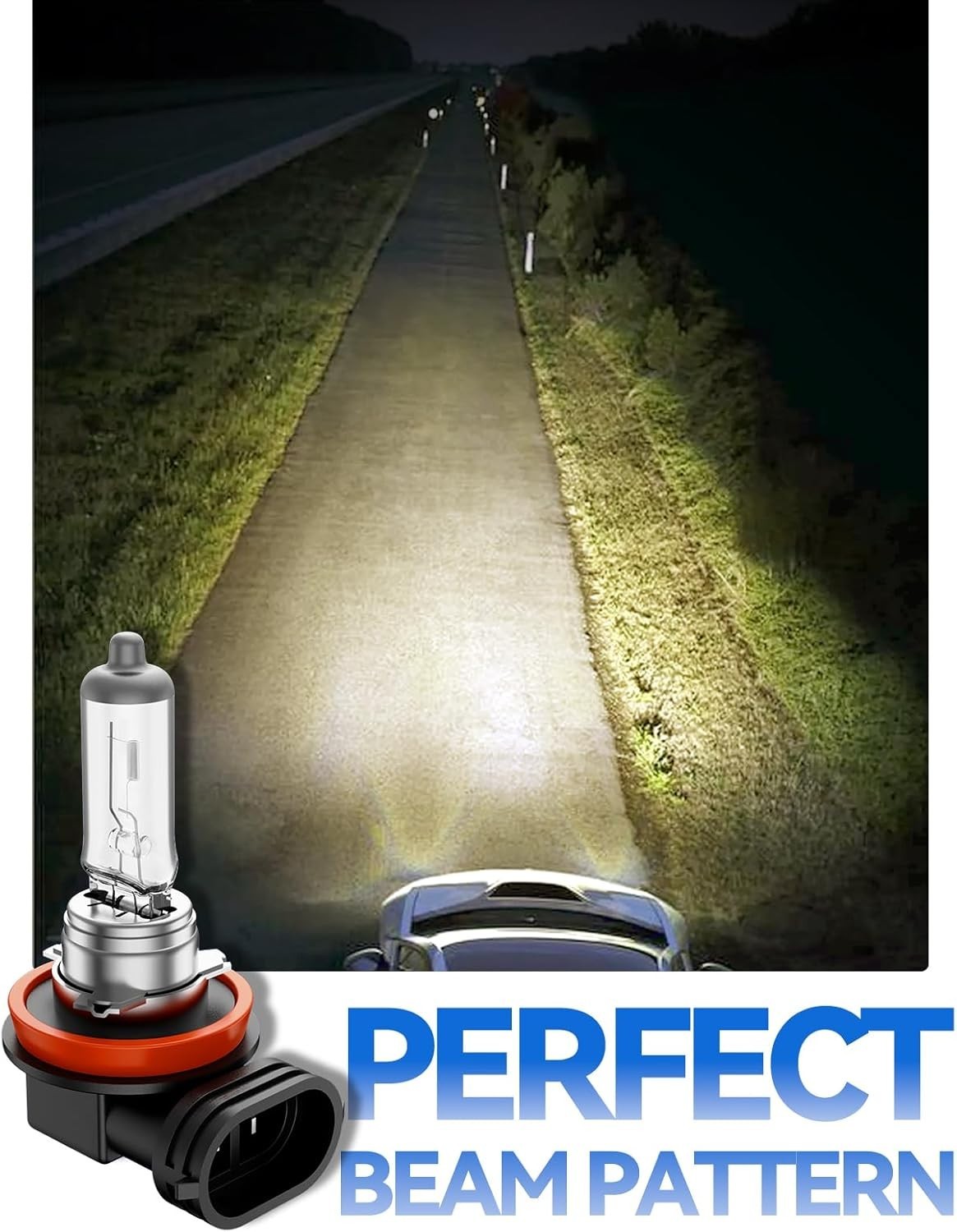 Long-Lasting H11 Headlight Bulbs 1000LM & 1000 Hours – Easy Install Amber Light
