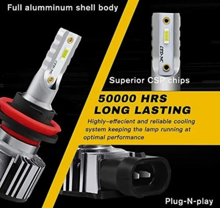 H11/H8/H9 LED Headlight Bulbs XOVY 300% Brighter Wireless Low Beam/Fog Light …