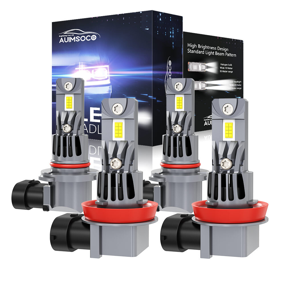 4x 9005 H11 LED Combo Headlight Bulbs High Low Beam Kit 6500K Xenon Super White