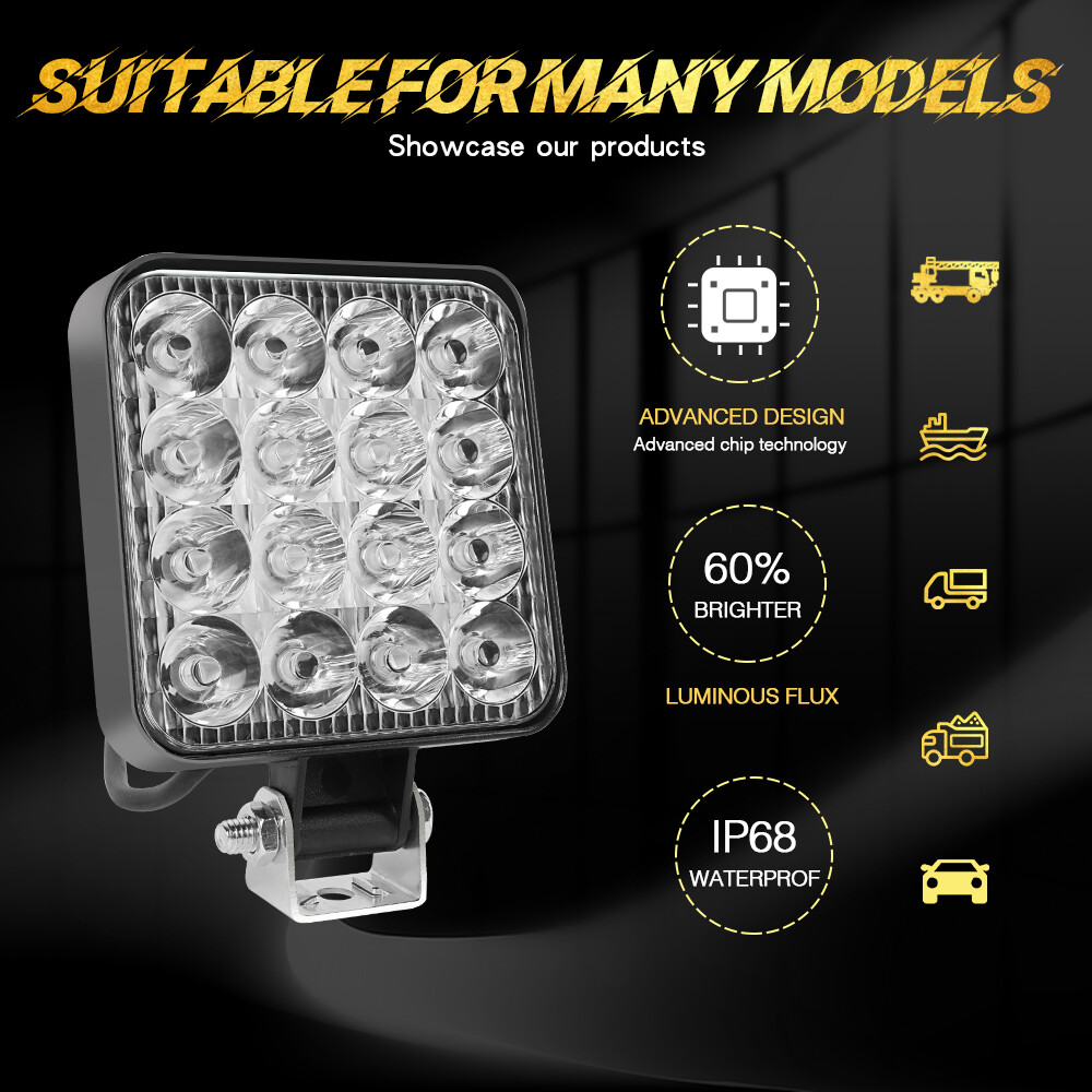 4Pack 4“ inch 48W LED Work Light Bar Spot Flood Pods Off Road Truck Fog Lights