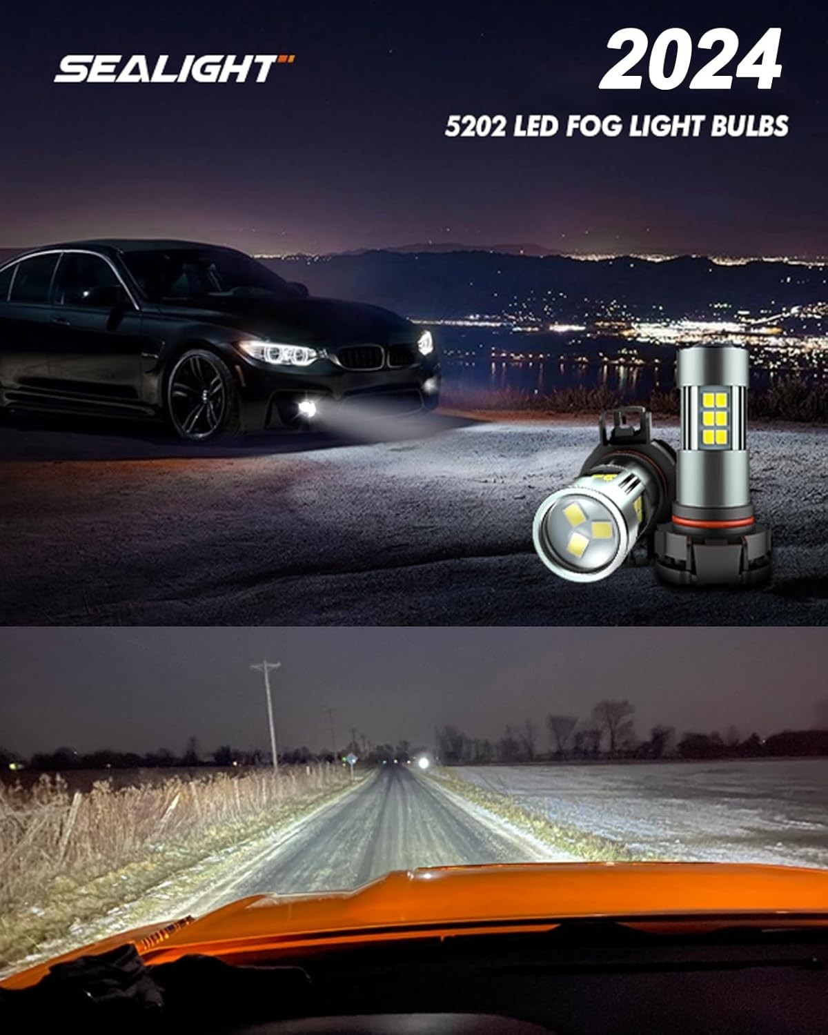 Enhanced 5202 Fog Lights with 360-Degree Illumination – Easy Install, Pack of 2