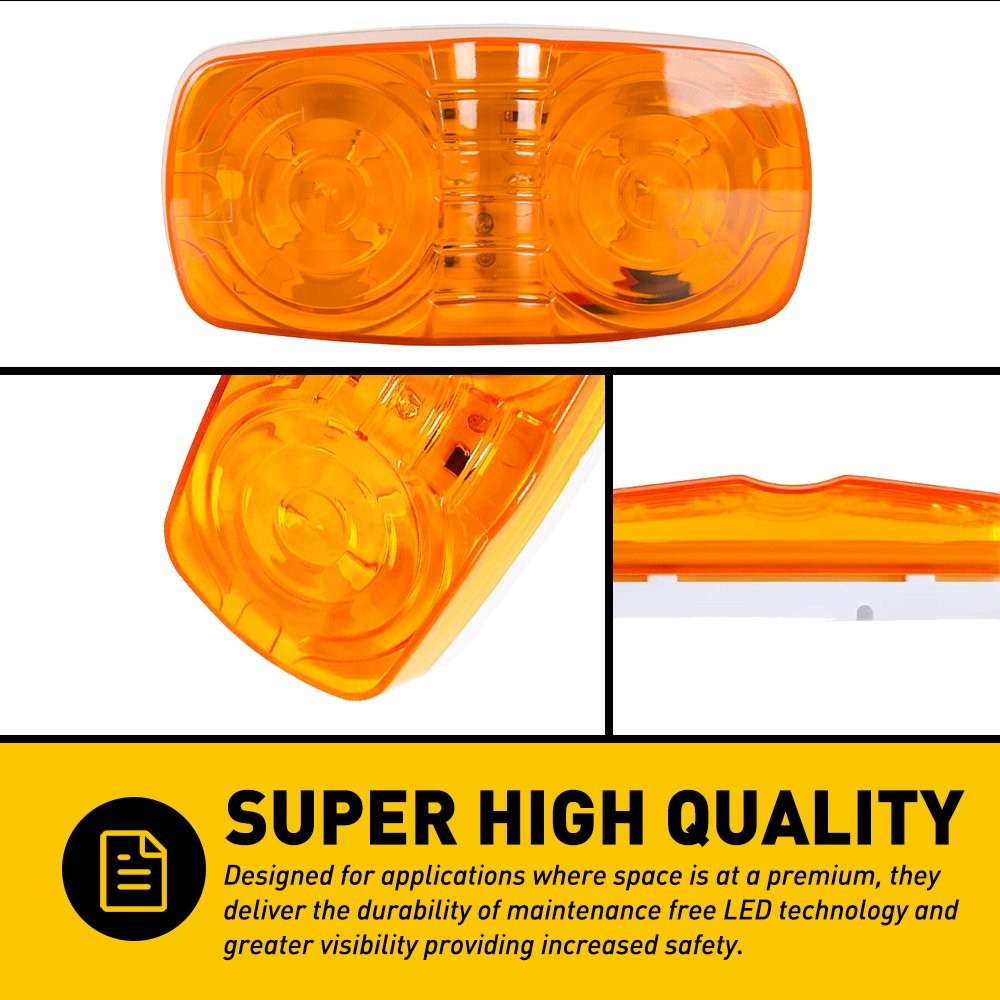 2x Amber 21LED Side Marker Lights RV Truck Trailer Clearance Light Waterproof US