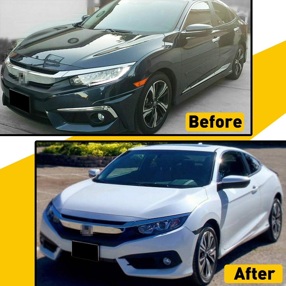 For 2016-2021 Honda Civic LED Side Bumper Marker Light Front Left + Right Smoked