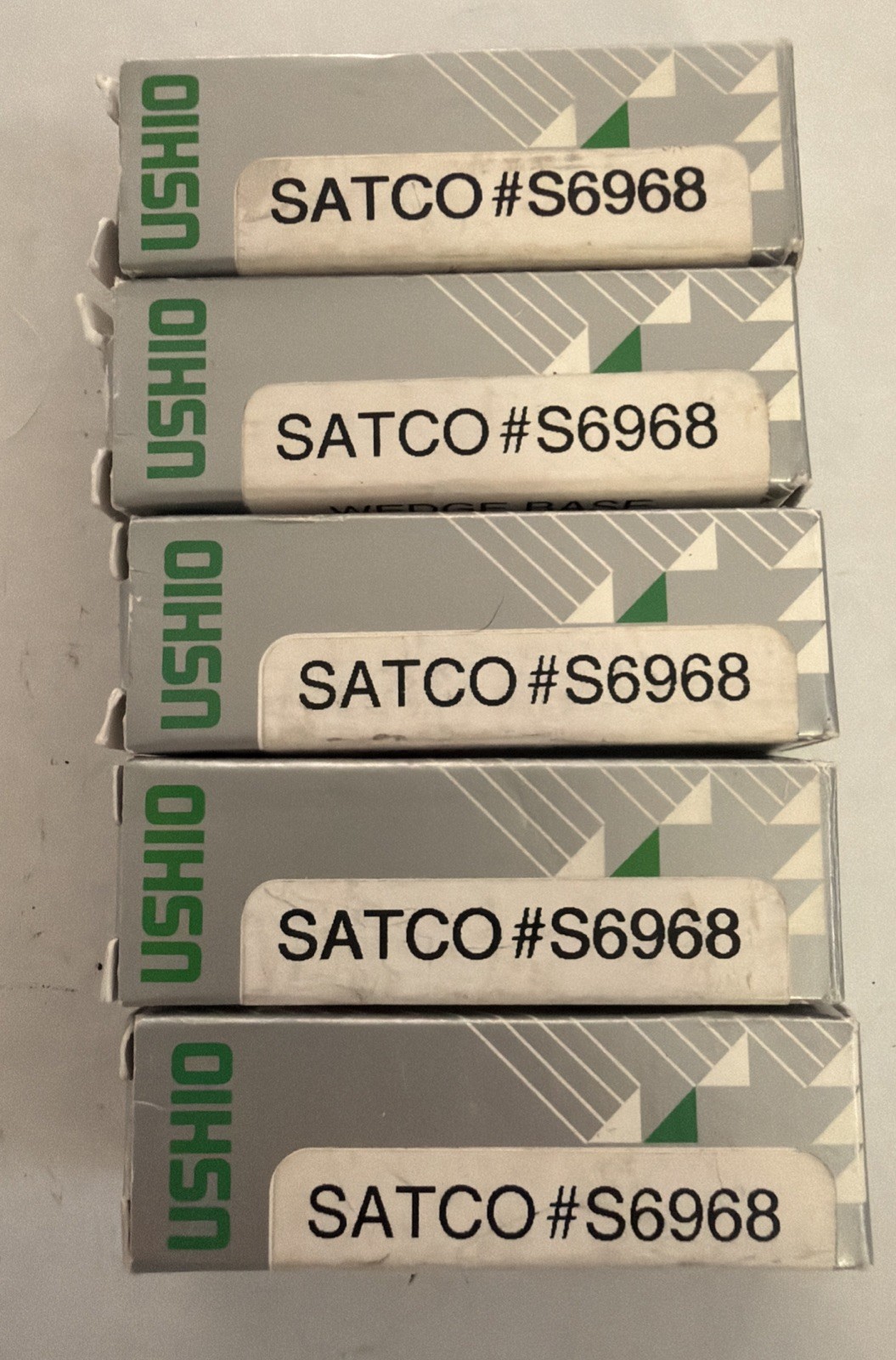 Lot of 5 USHIO Satco S6969 3W-12V Clear Wedge S6968 Mini Automotive Light Bulb