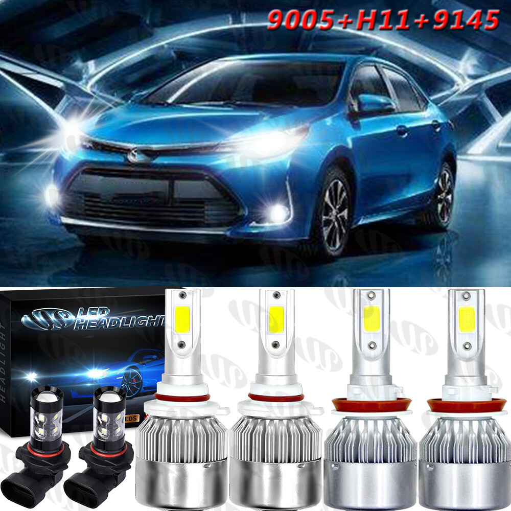 For Toyota Camry 2007-2014 6x LED Headlight Fog Light Combo Bulb Kit 6000K+3000K