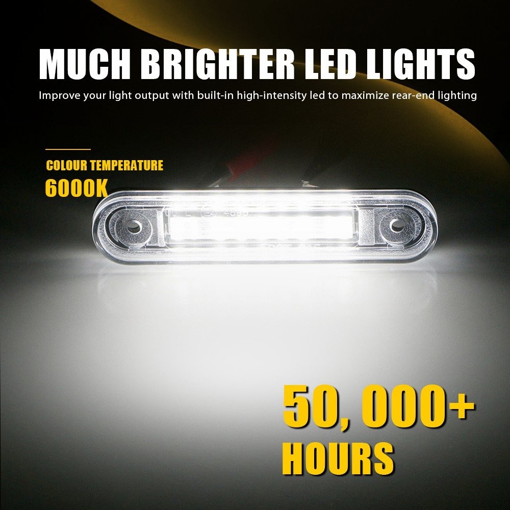 2PCs LED License Plate Light Clear White For Mercedes C/E-Class W124 W201 W202