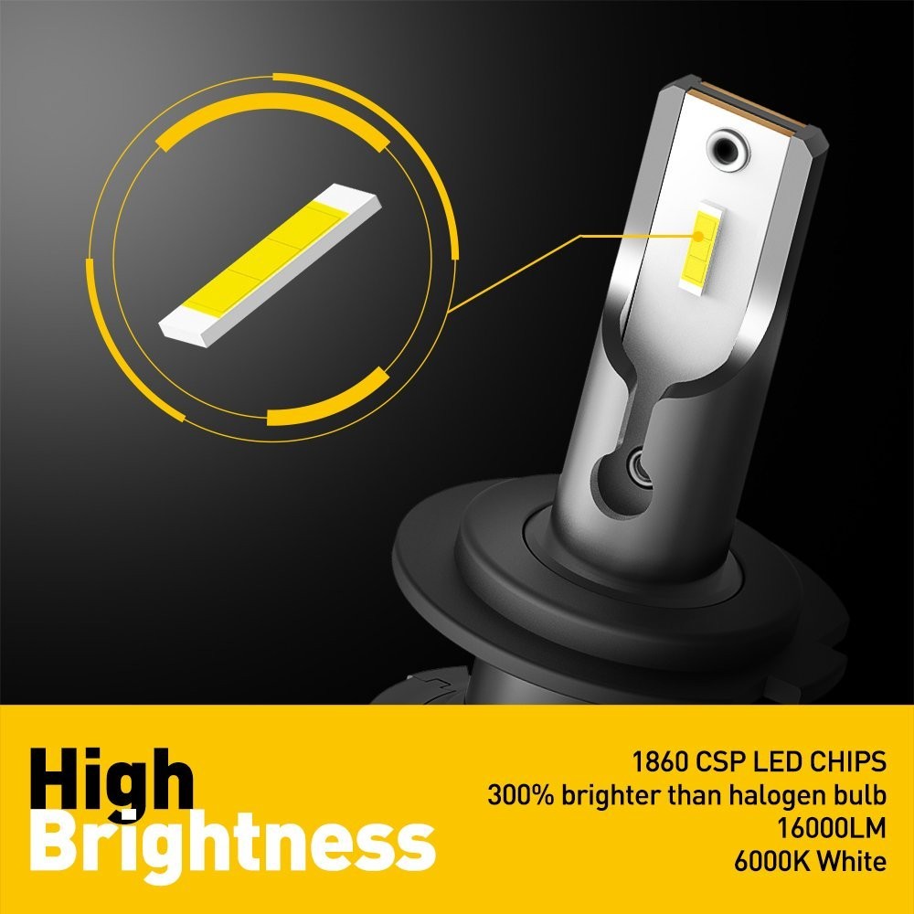 H7 CSP LED Headlight Conversion Kit High Low Beam Bulbs Super Bright White 2/4X