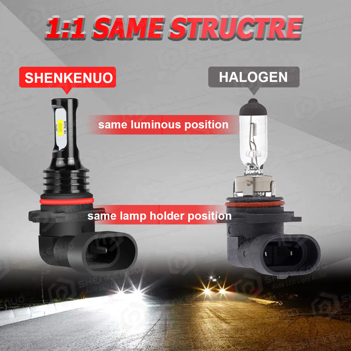 9005+9006 Front LED Headlights Kit Bulbs HIGH LOW Beam White 3570 CSP Chip