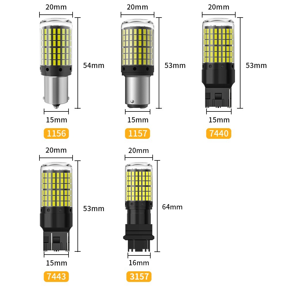 1156 1157 3157 7440 7443 LED Brake Light White Red Yellow Car Stop Tail Lamp