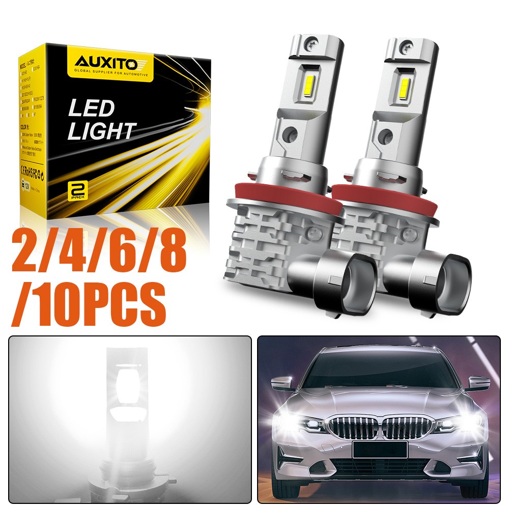 Auxito Canbus H11 H8 H9 LED Headlight Bulbs Hi/Low Beam 6500K White Bright2-10X