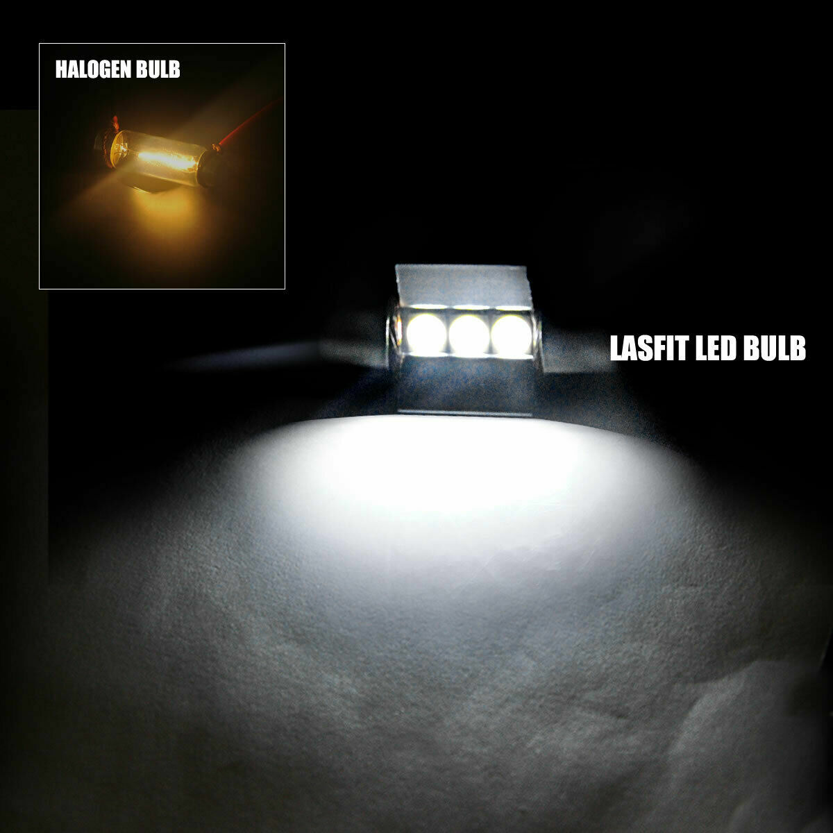 2xWhite 28mm Festoon LED Interior Dome Map License Light Bulb DE3021 DE3022 3528