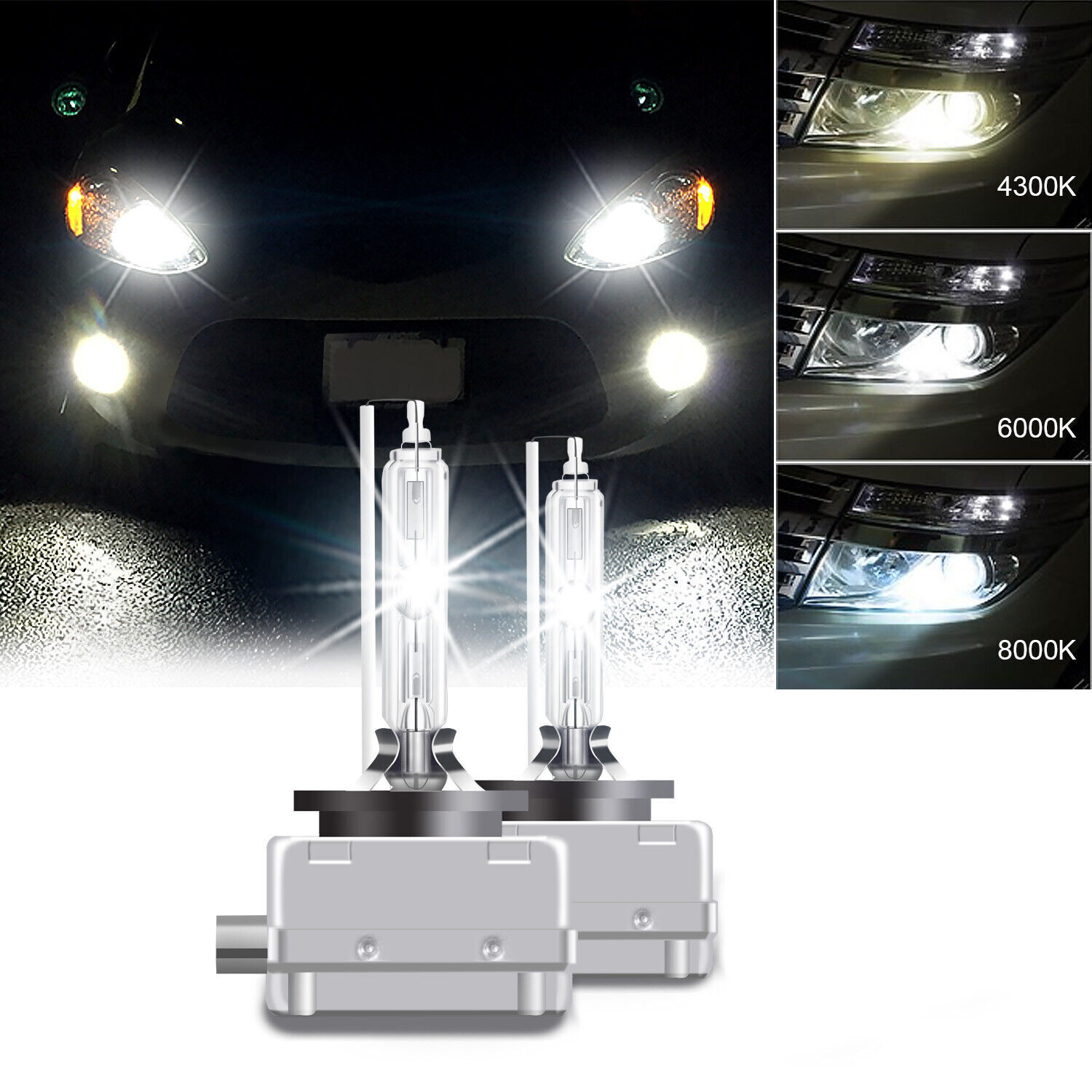 2PCS NEW D3S 66340 6000K WHITE BRIGHT 35W HID XENON LIGHT BULBS SET HEADLIGHTS