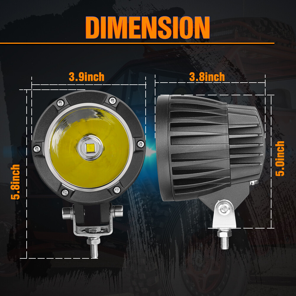 4X For Ram 15000 2500 3500 4Inch 80W Round LED Off Road Driving Spot Lights Pods