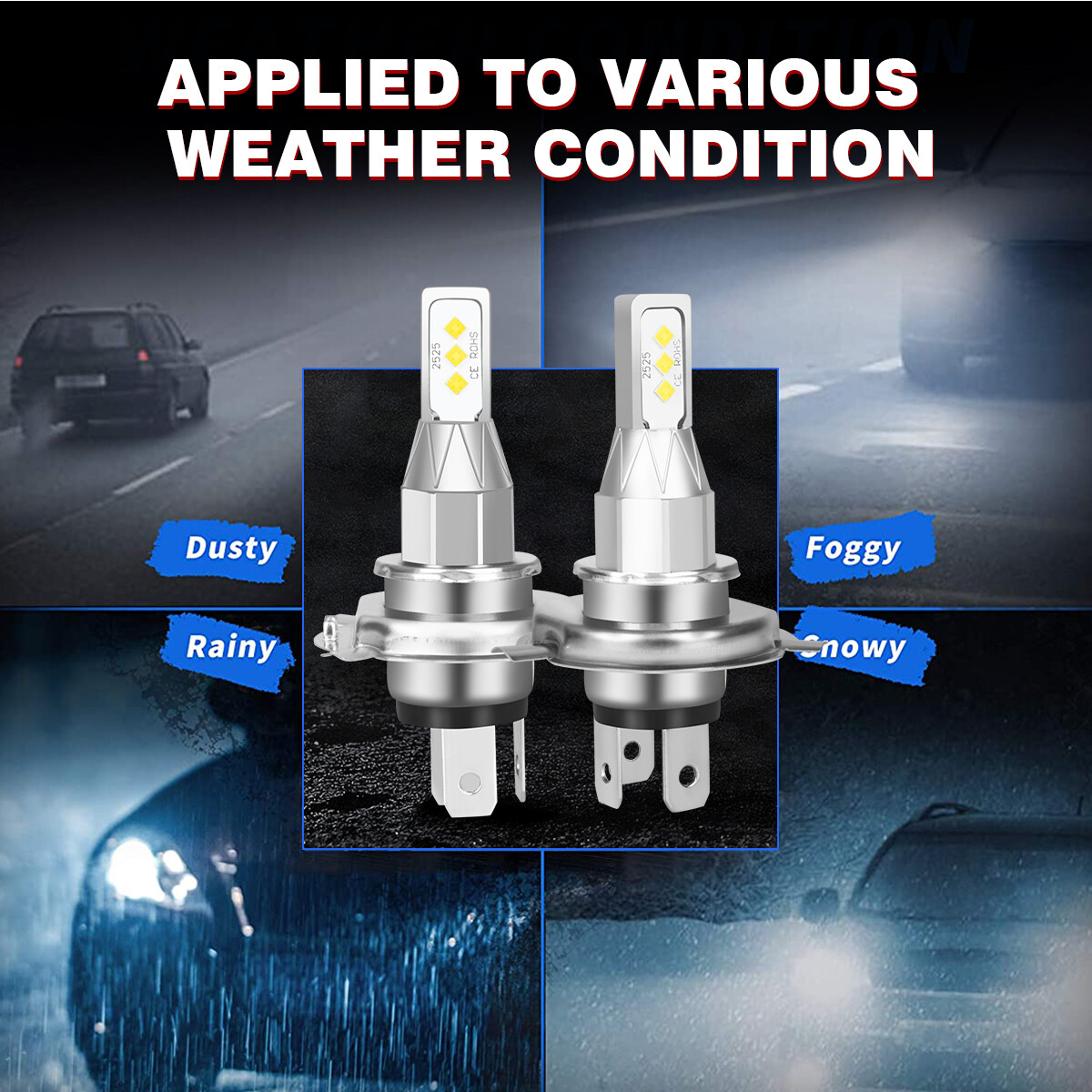 For Yamaha XV1100 1986-1999 Virago 1100 H4 9003 LED Headlights Bulbs Kit