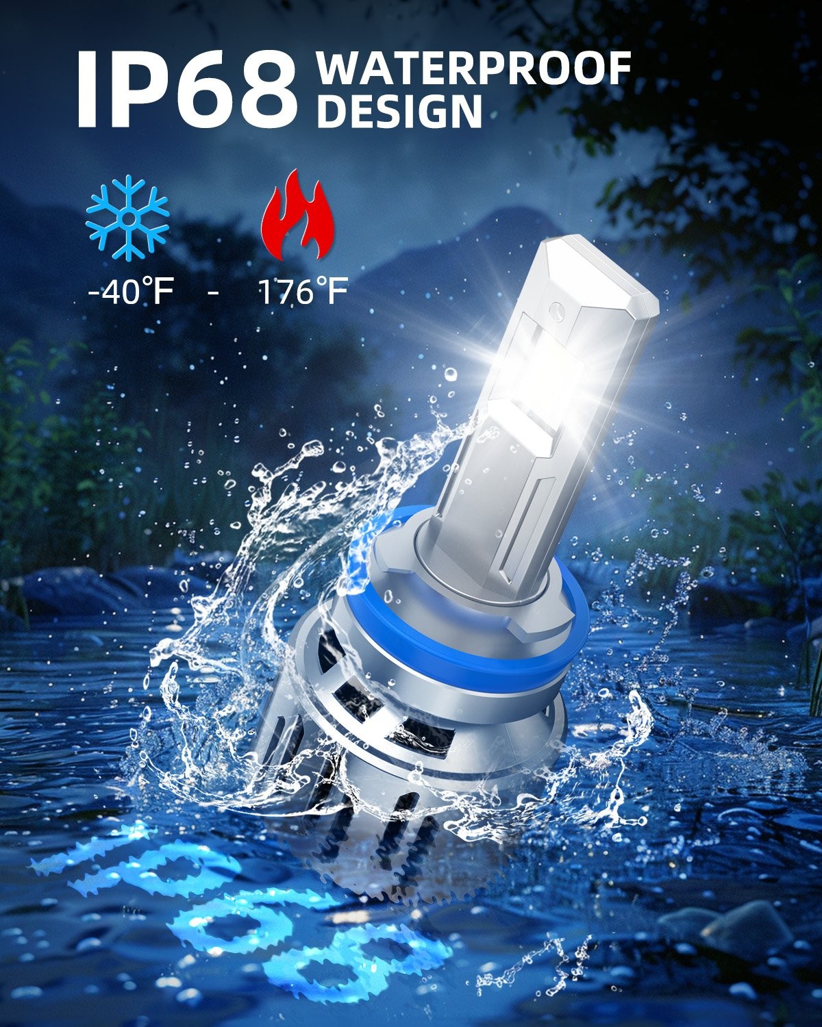 Universal H9 for H8 LED H11 Bulbs Headlight High Bright 3900LM 6500K White Lamp