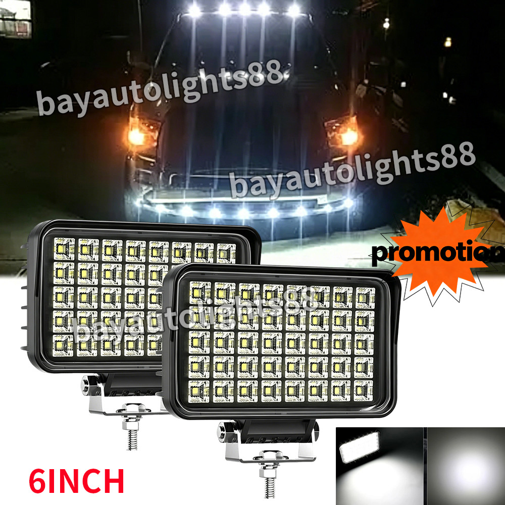 Pair 6″ LED Driving Light Spot Pods Fog Lamps Fit for Peterbilt Mack Semi Truck