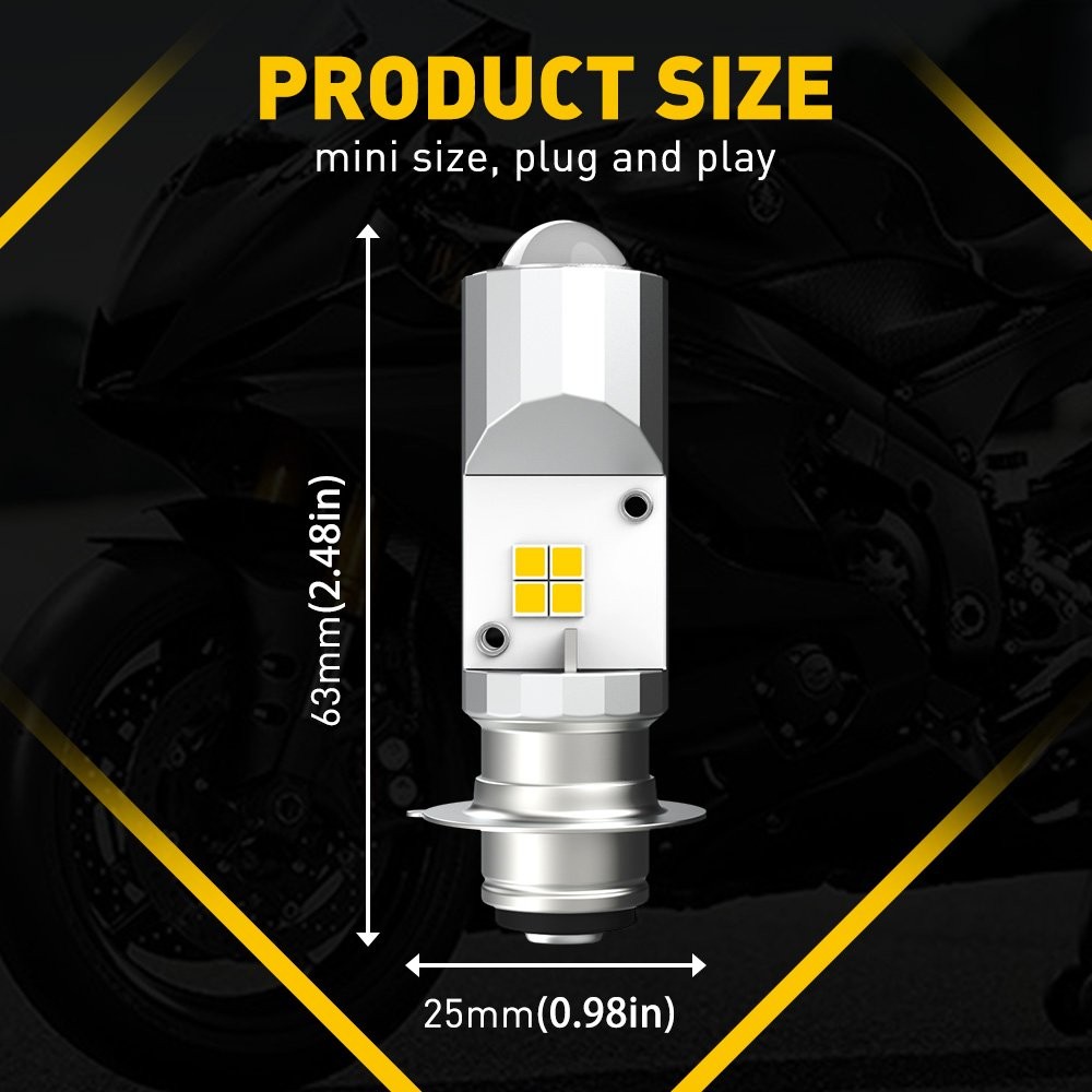 AUXITO LED Light 3000K Yellow 6000K White Bulb HEADLIGHT Motorbike ATV UTV EXC