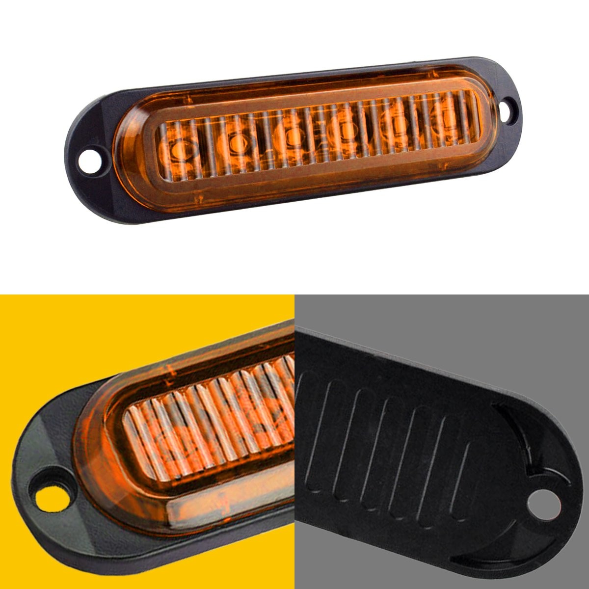 4PC Amber 6LED Side Marker Lights RV Truck Trailer Clearance Light Waterproof EA