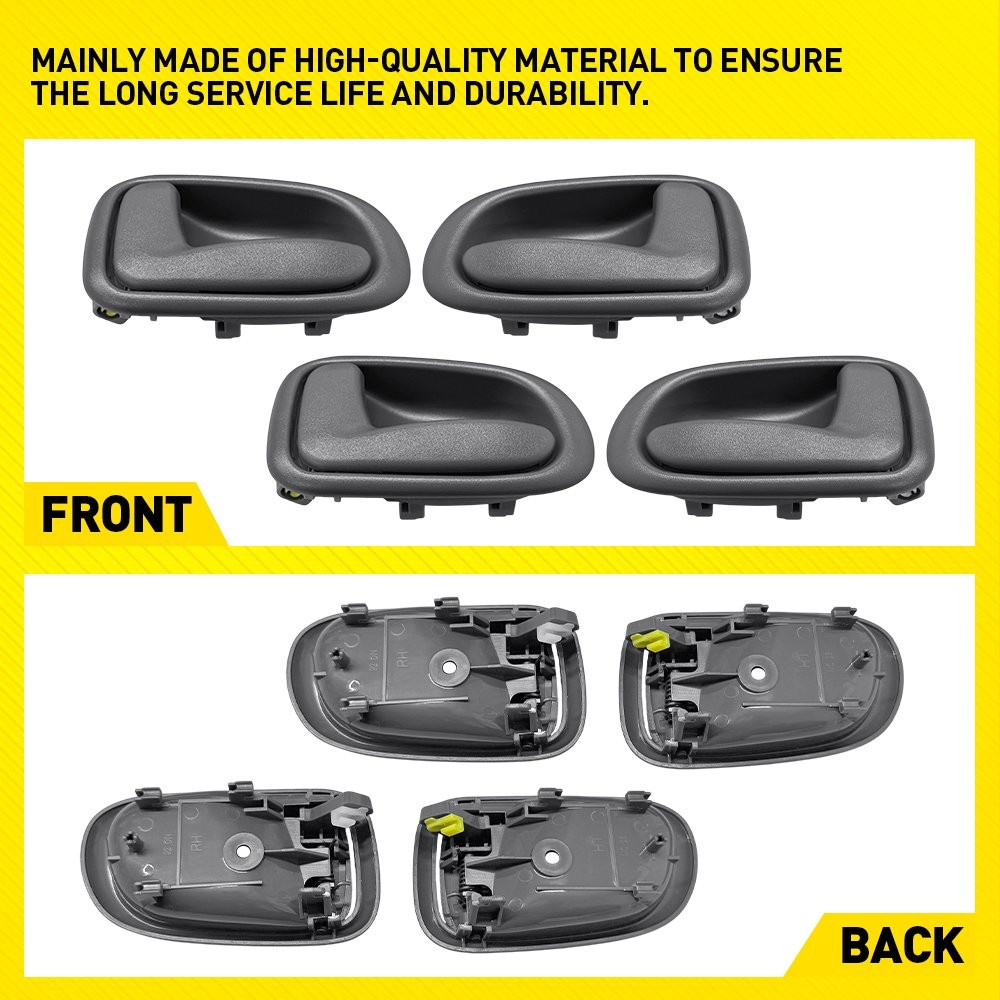 Gray Inner Door Handle For 1993-97 Toyota Corolla Prizm Set Front & Rear 1-5SET