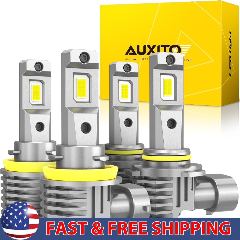 Combo 9005 & H11 Headlight LED High Low Beam Bulbs 6500K White Bright 2/4X