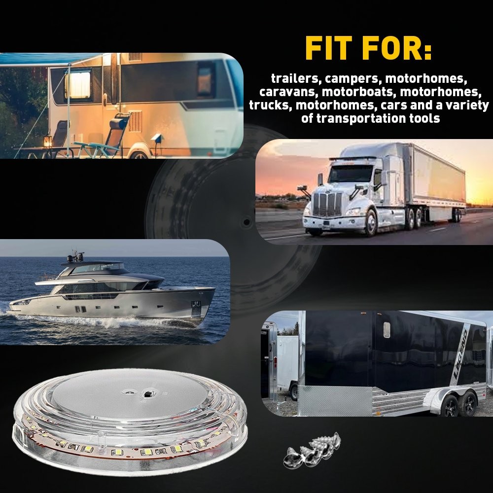 12V Light LED Interior Light for Ceiling RV/Caravan/Trailer/Boat Cool White USA