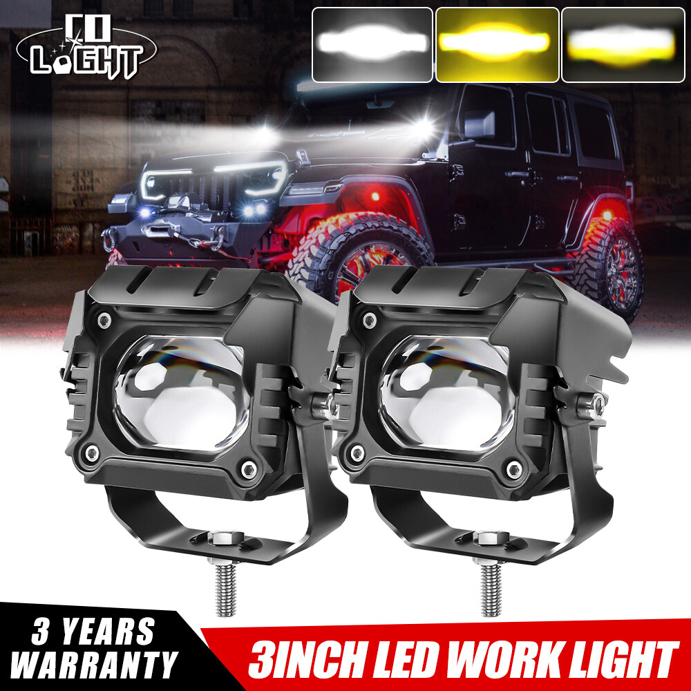 2x 3“ INCH LED Work Light Bar Spot Pods OffRoad Driving Fog Lamp Yellow/White
