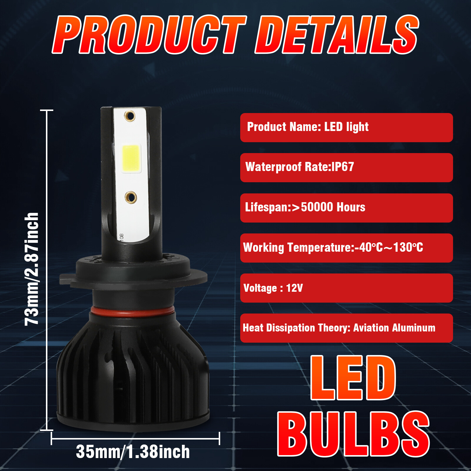 H7 H11 LED Headlight High Low Beam 50W 7000LM Bright White Replace Bulbs 4Pcs