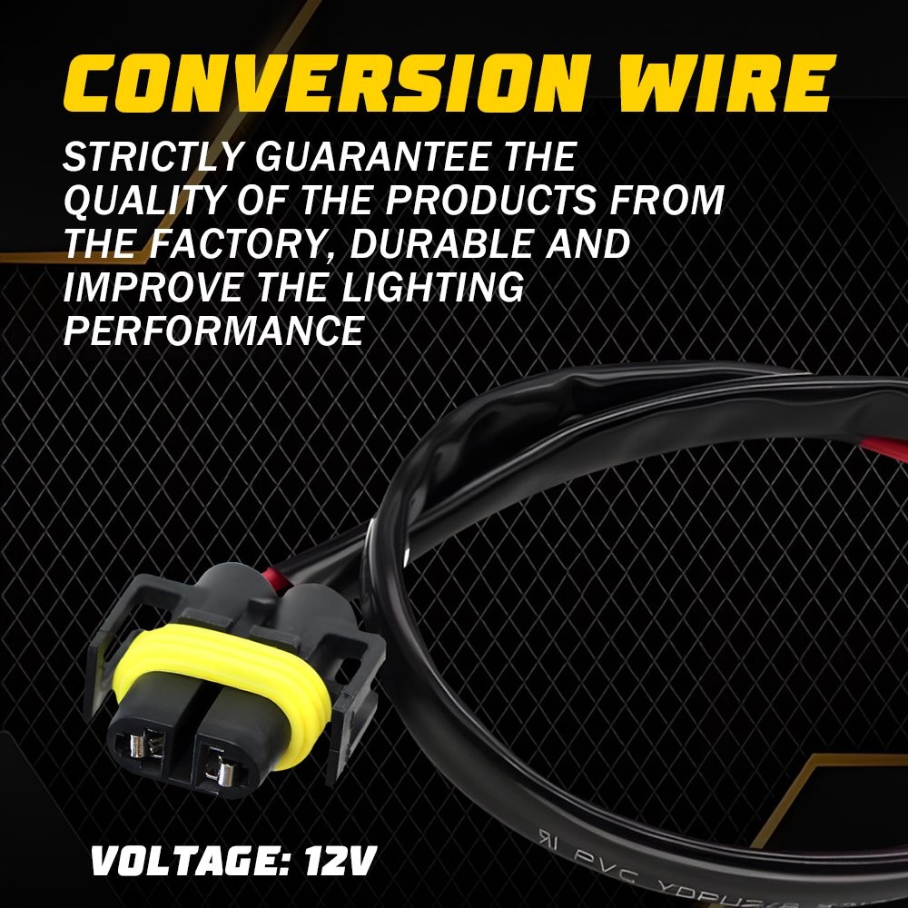 5202 to H11 H8 Fog Light Conversion Wire Harness Pigtail Socket Extension 2-20X