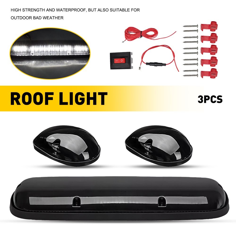White LED Cab Roof Marker Top lights For Chevrolet Silverado 1500 2500 3500 GMC