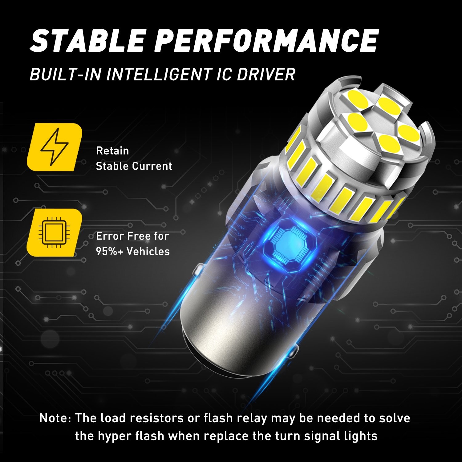2057 1157 LED Turn Signal Light Bulb 6000k White Anti Hyper Flash Brighter EOOK