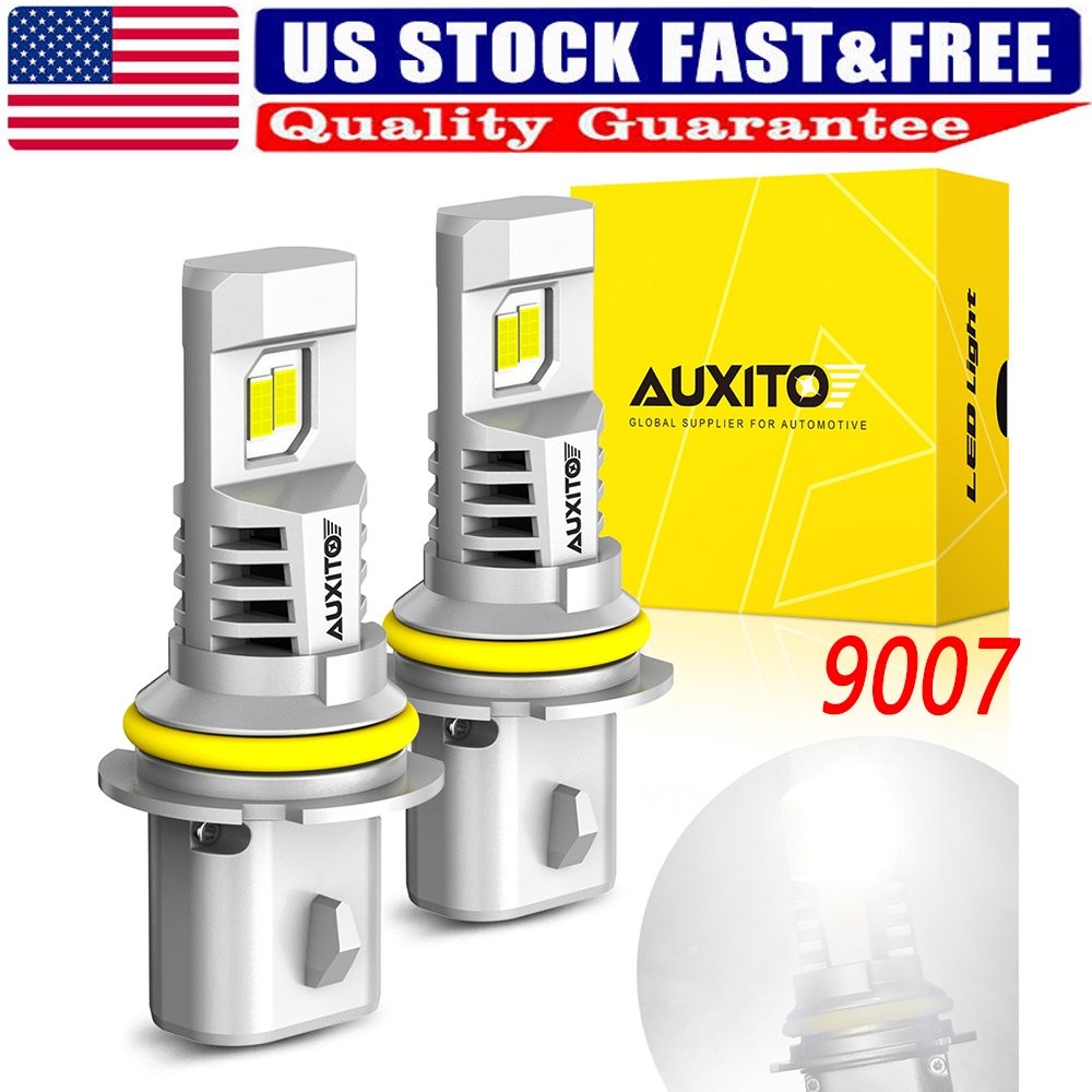 AUXITO 6500K White 9007 HB5 LED Headlight Super Bright High Low Beam CANBUS 2PCS