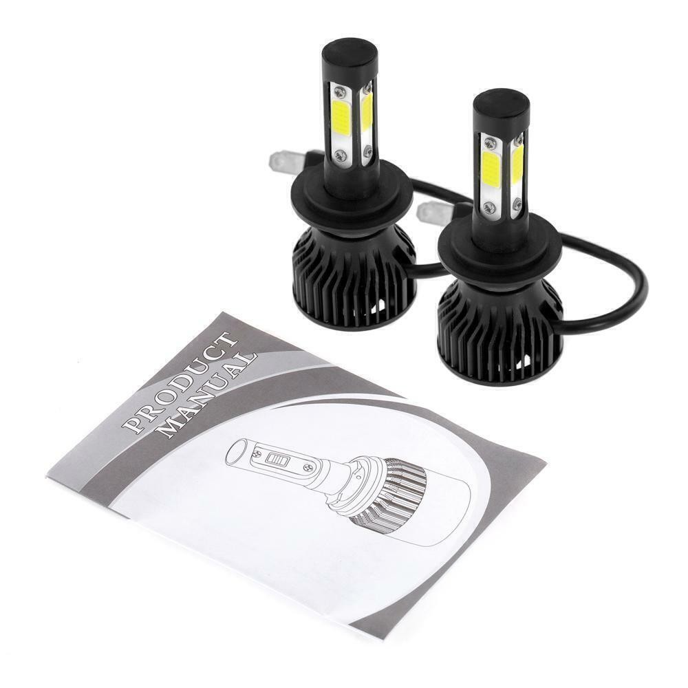 4-sides H7 LED Headlight Bulbs Conversion Kit High/Low Beam 6000K Super Bright