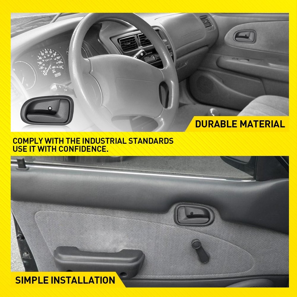 Gray Inner Door Handle For 1993-97 Toyota Corolla Prizm Set Front & Rear 1-5SET