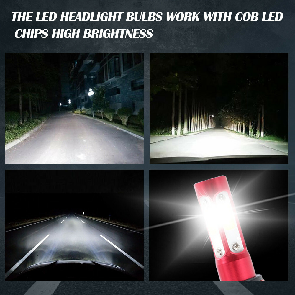 4x 9005+9006 Combo 160W 16000LM LED Headlight Kit High & Low Beam Light Bulbs