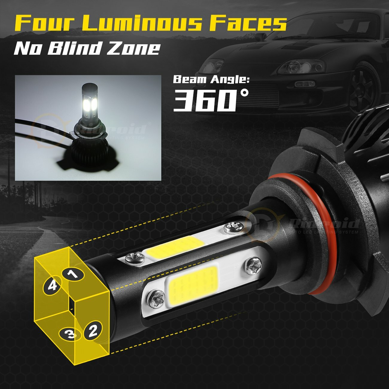 2x 9012 LED Headlight For Chrysler 200 300 2011-2015 Hi/Lo Beam 6000K White Bulb