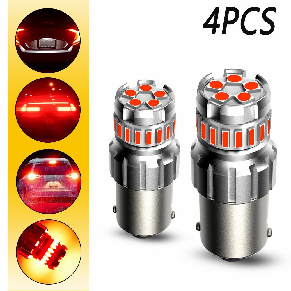 Red 1156 7506 P21W BA15S Rear LED Brake Light Tail Light Bulbs Anti Hyper B