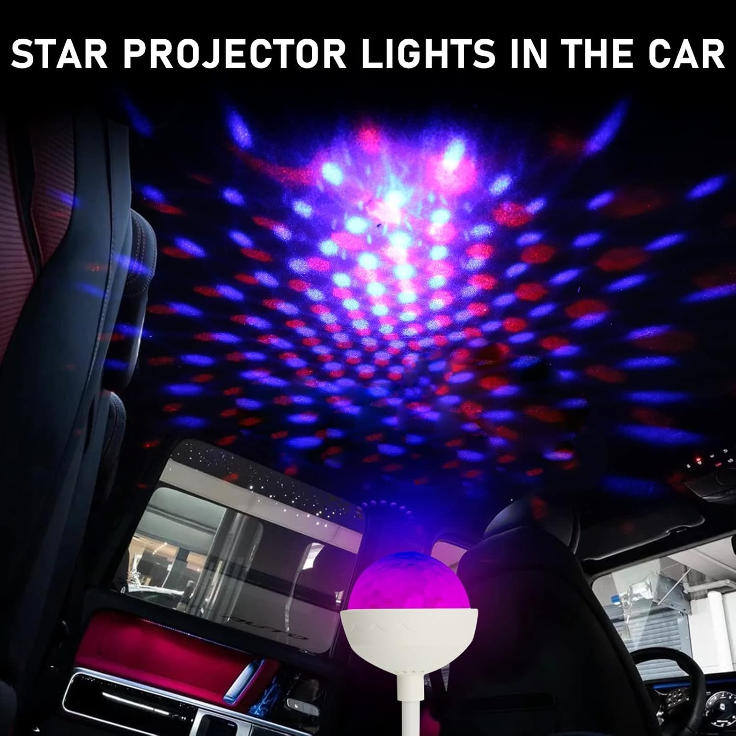 LED Star Car Interior Light 360° Adjustable USB Mood Decor for Vehicle or Room