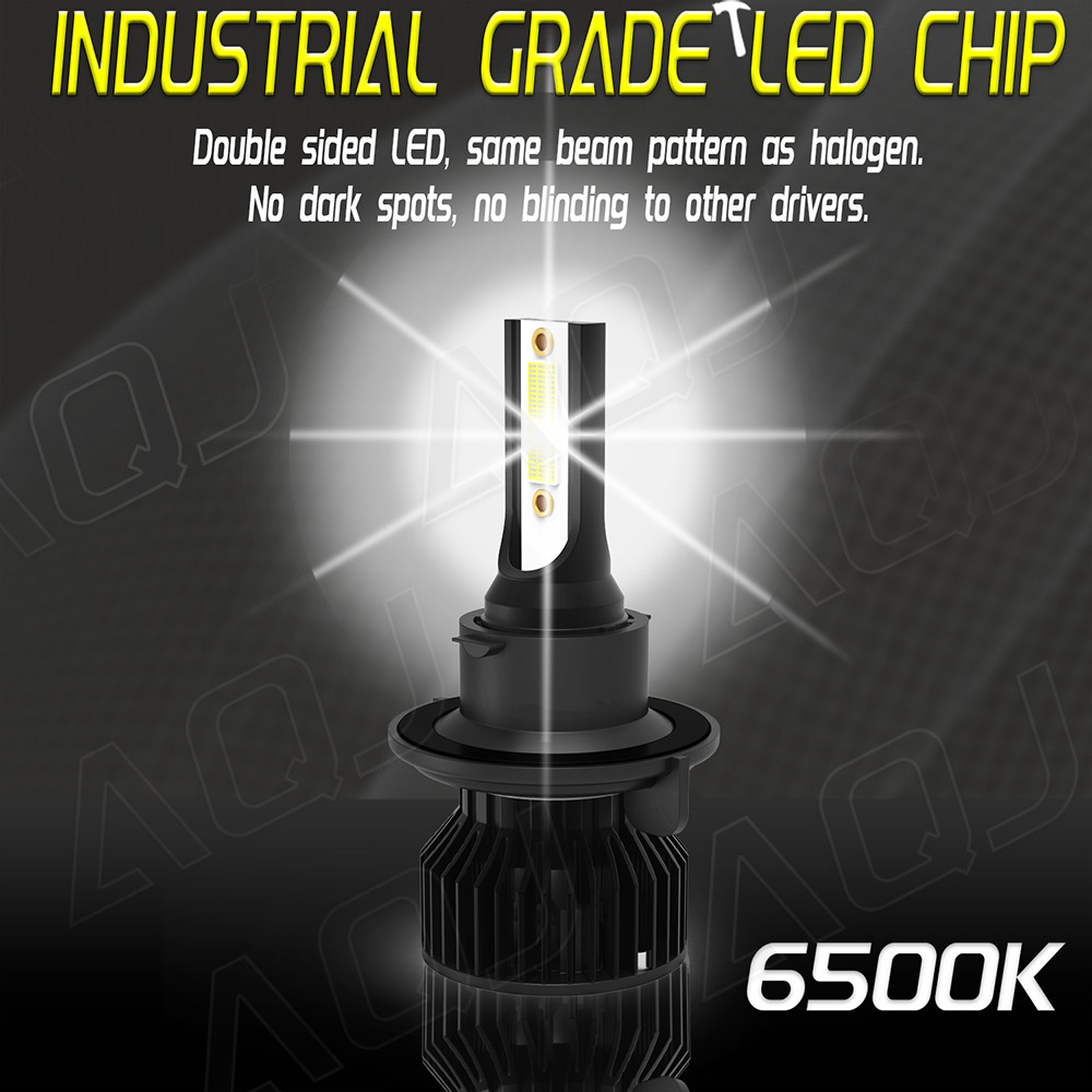 H13 9008 LED Headlight Bulbs Kit 100W 20000LM Hi/Lo Beam Super Bright White
