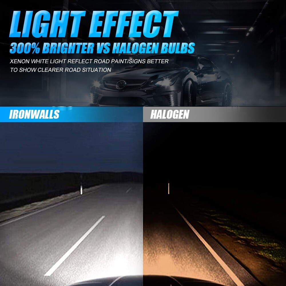 4 Sides H11 H9 H8 LED Headlight Bulb Conversion Kit Super Bright Low Beam 6000K