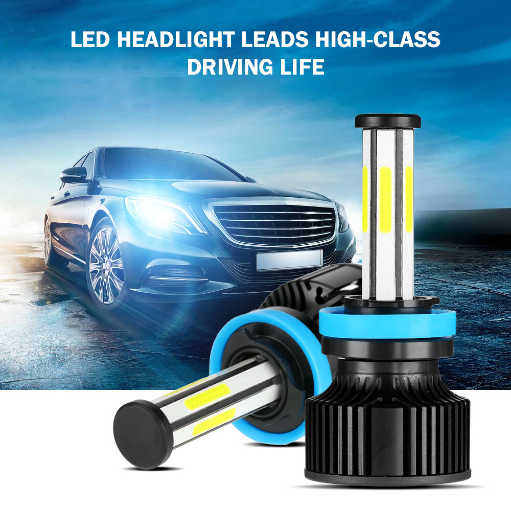 6-SIDES H9 H11 LED Headlight Bulbs Low Beam 1800W 3600000LM 6500K Super Bright