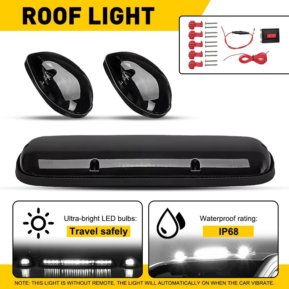 White LED Cab Roof Marker Top lights For Chevrolet Silverado 1500 2500 3500 GMC