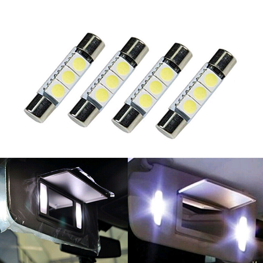 16X 5050 3-SMD 31mm 6641 Fuse LED Bulbs Vanity Mirror Light Sun Visor Lamp White