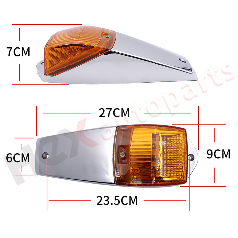 5x 31 LED Amber Chrome Cab Roof Marker Light for Peterbilt Kenworth Freightliner