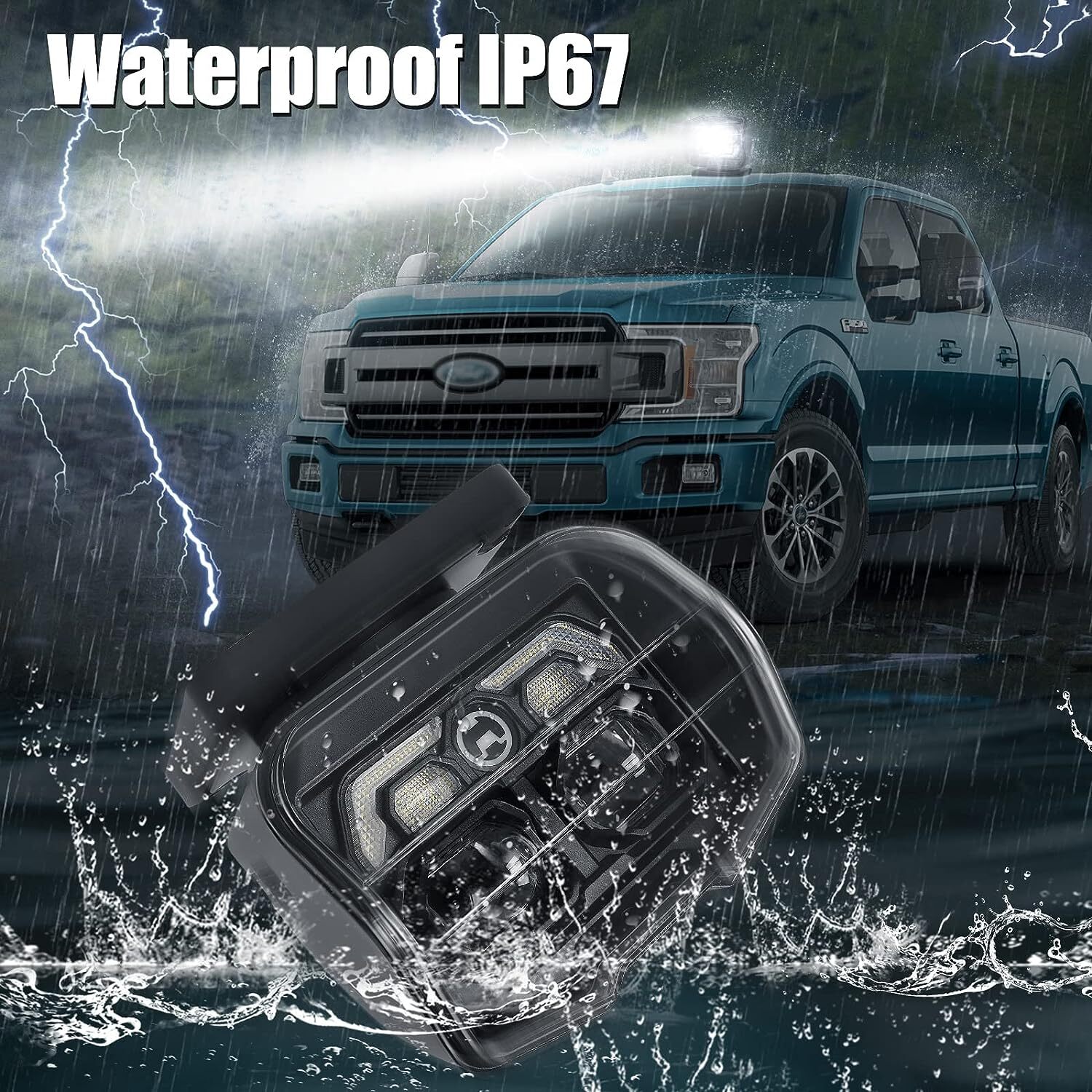 360° LED Searchlight Remote Control Magnetic Spotlight Marine Boat Truck Offroad