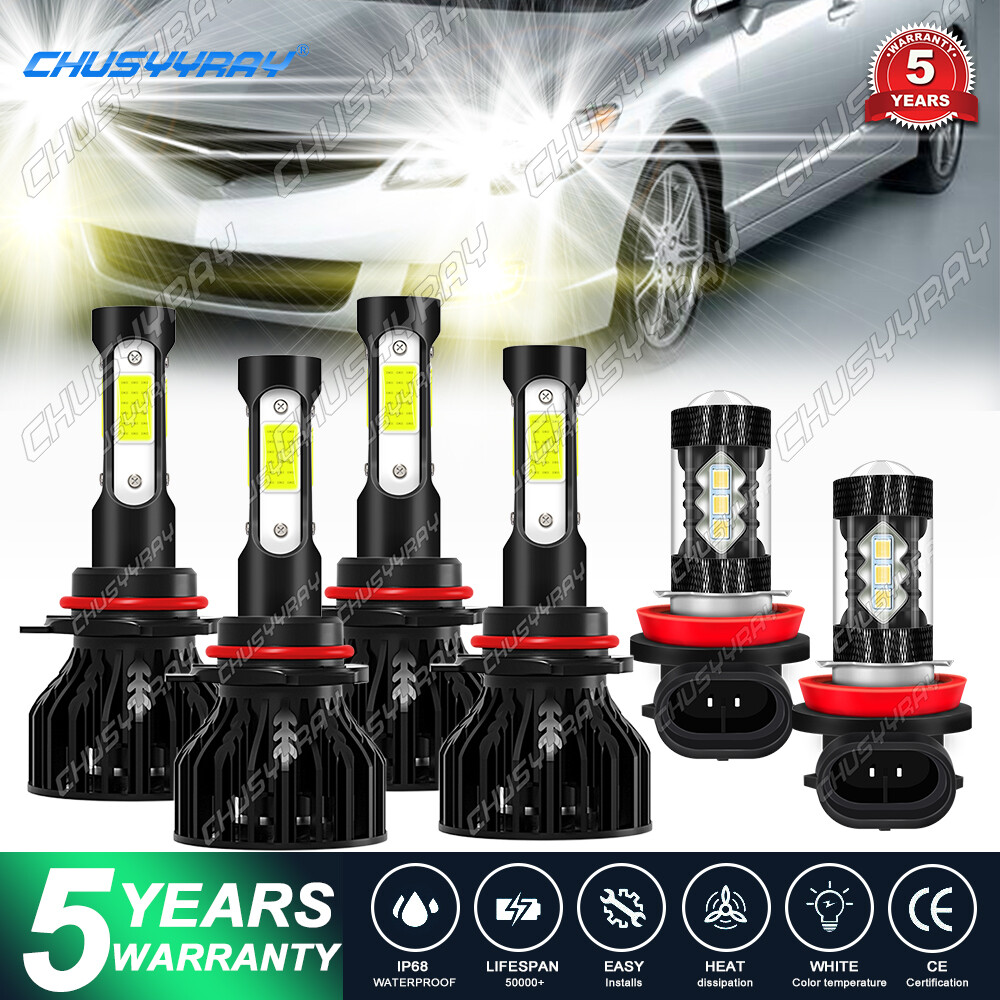 9005 9006 H11 LED Combo Headlight Fog Light Kit High Low Beam Bulb 6000k+3000k