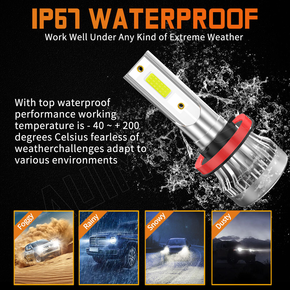 H11 9005 LED Headlight Super Bright Bulbs Kit 10000K White 330000LM Hi/Low Beam