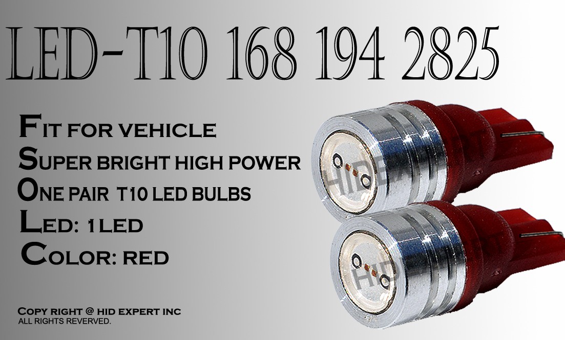 x4 pc T10 168 194 2825 LED High Power Red Fit Front Side Marker light bulbs V265