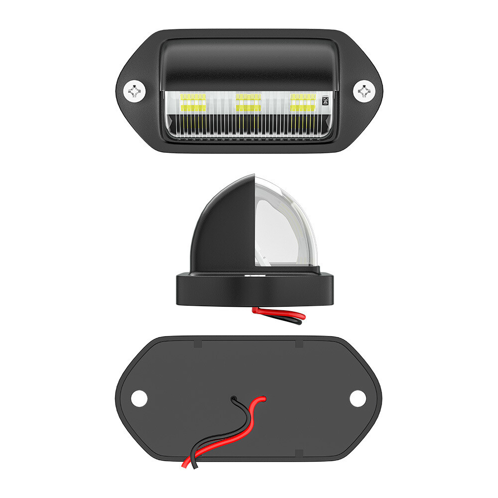 4Pcs 6 LED Car Van Rear Number Tail License Plate Light Signal Lamp PVC Plastic